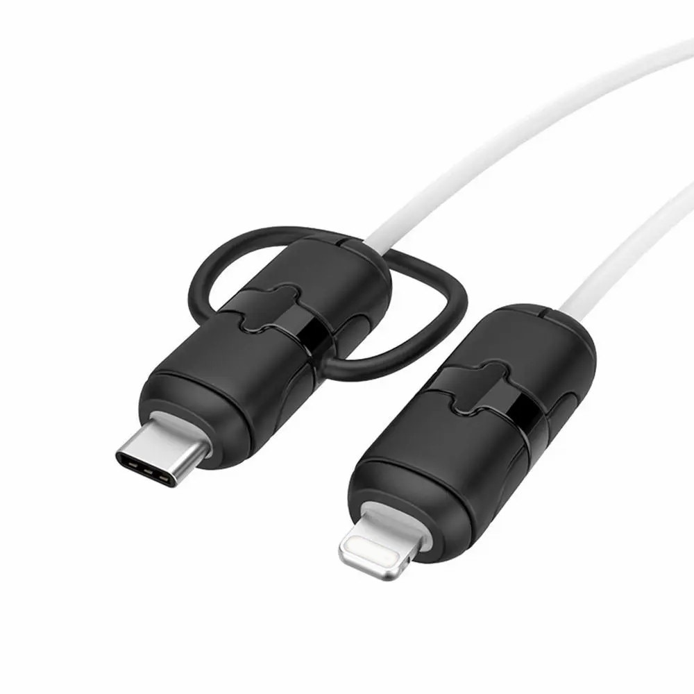 Kabelschutz für USB-C auf Lightning-Kabel schwarz