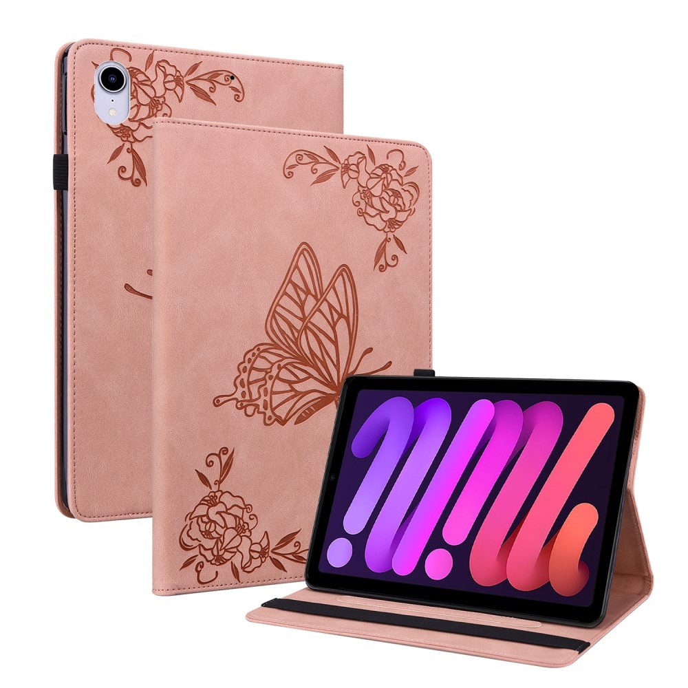 Apple iPad Mini 6th Gen (2021) Handytasche Schmetterling rosa