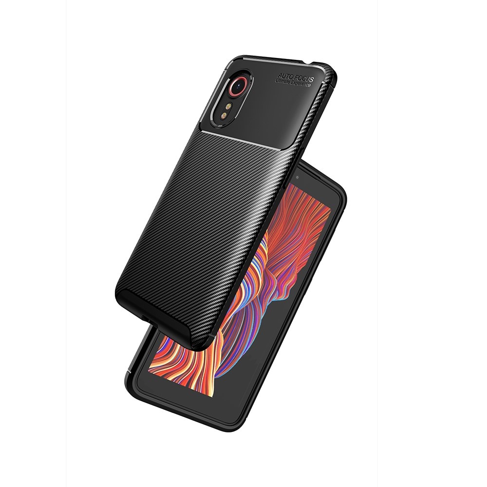 Samsung Galaxy Xcover 5 Hülle TPU Carbonfaser schwarz