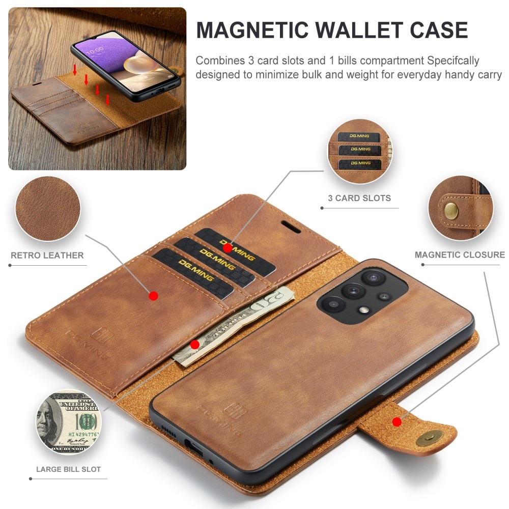 Handytasche Magnetische Samsung Galaxy A33 Cognac