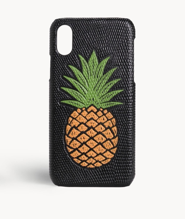 iPhone Xs Max Hülle Pineapple Orange Lizard Black