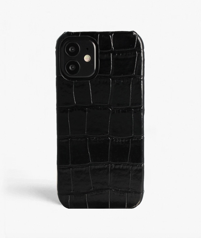 iPhone 12 Mini Hülle Croco Schwarz