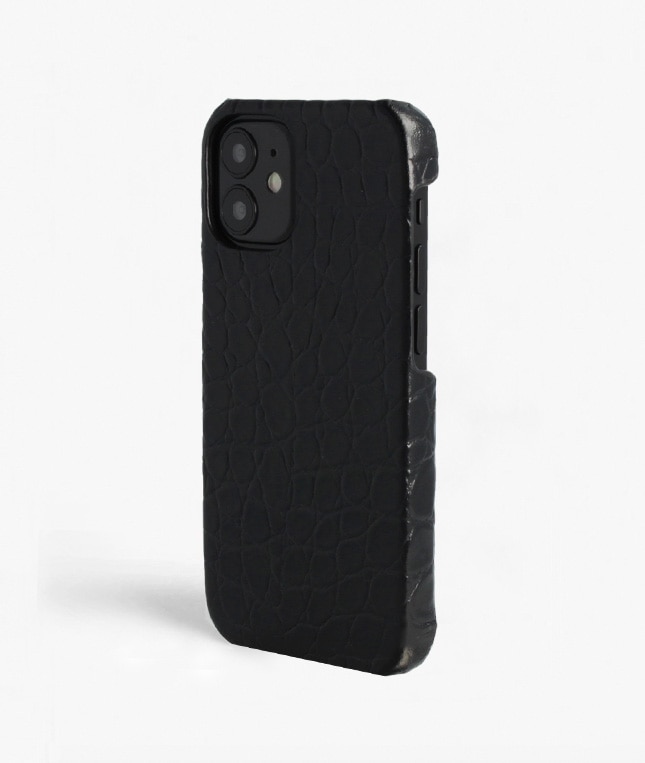 iPhone 12 Mini Hülle Croco Schwarz