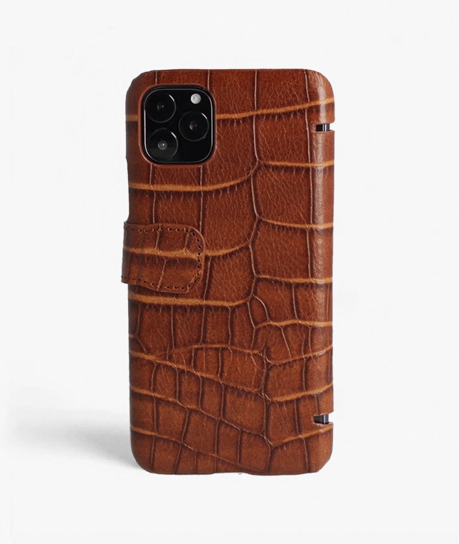 iPhone 11 Pro Max Handyhülle Lizard Cognac