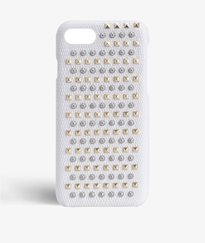 iPhone 8 Hülle Mixed Studs Lizard White