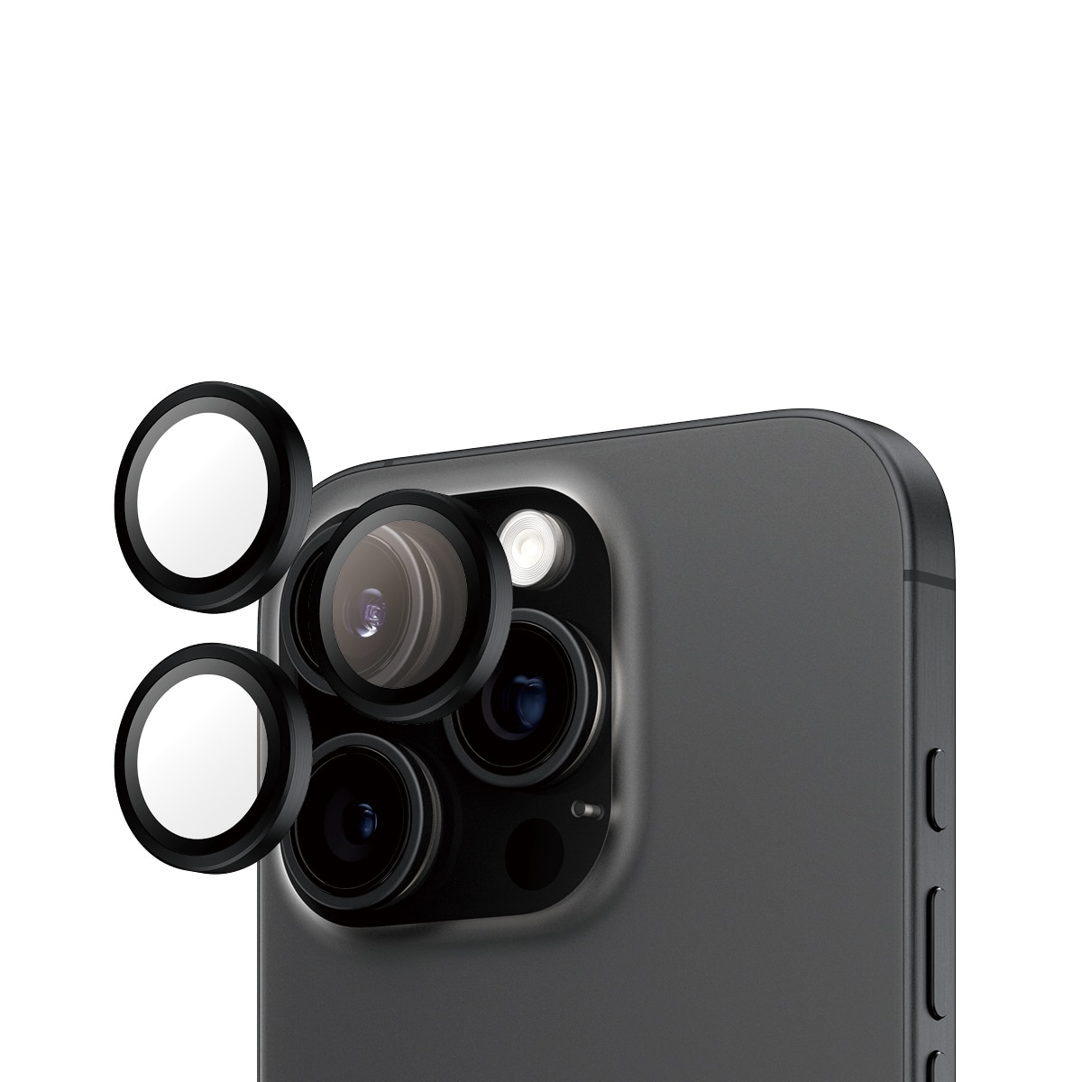 iPhone 16 Pro Hoops Camera Lens Protector Schwarz