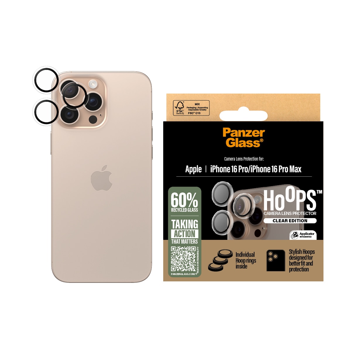 iPhone 16 Pro Max Hoops Camera Lens Protector Clear