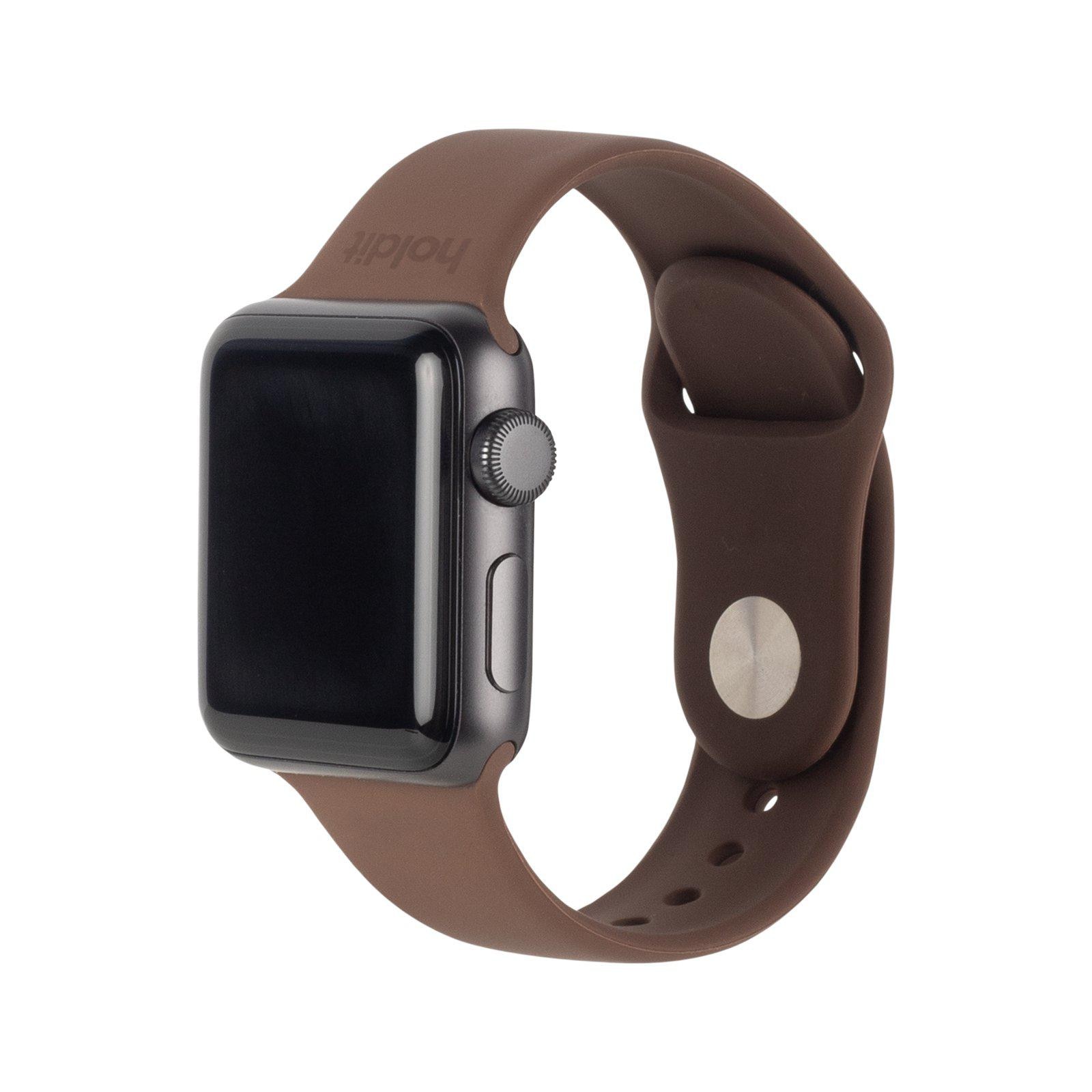 Holdit Apple Silikon Brown Watch Dark mm Armband aus 42/44/45/49