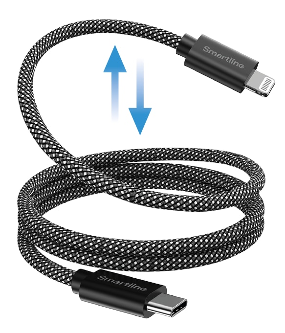 Magnetisches USB-C auf Lightning Kabel 1m schwarz