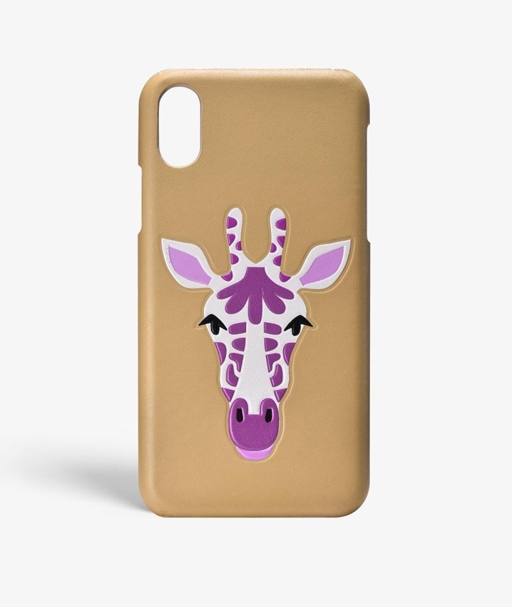 iPhone X/XS Hülle Giraffe Nappa Beige