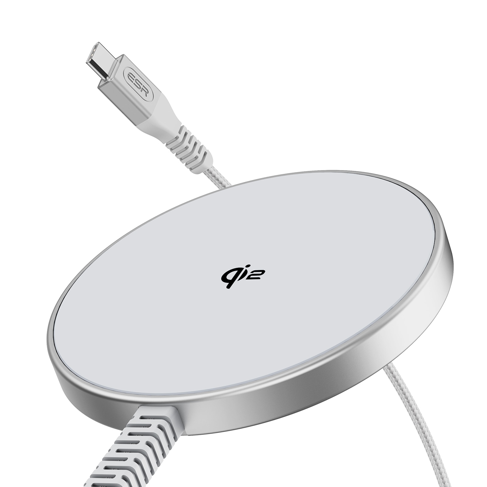 HaloLock Mini Qi2 MagSafe Magnetic Wireless Charger silber