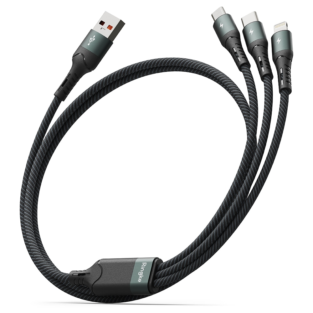 3-in-1 Fast Charging Multi Kabel, schwarz