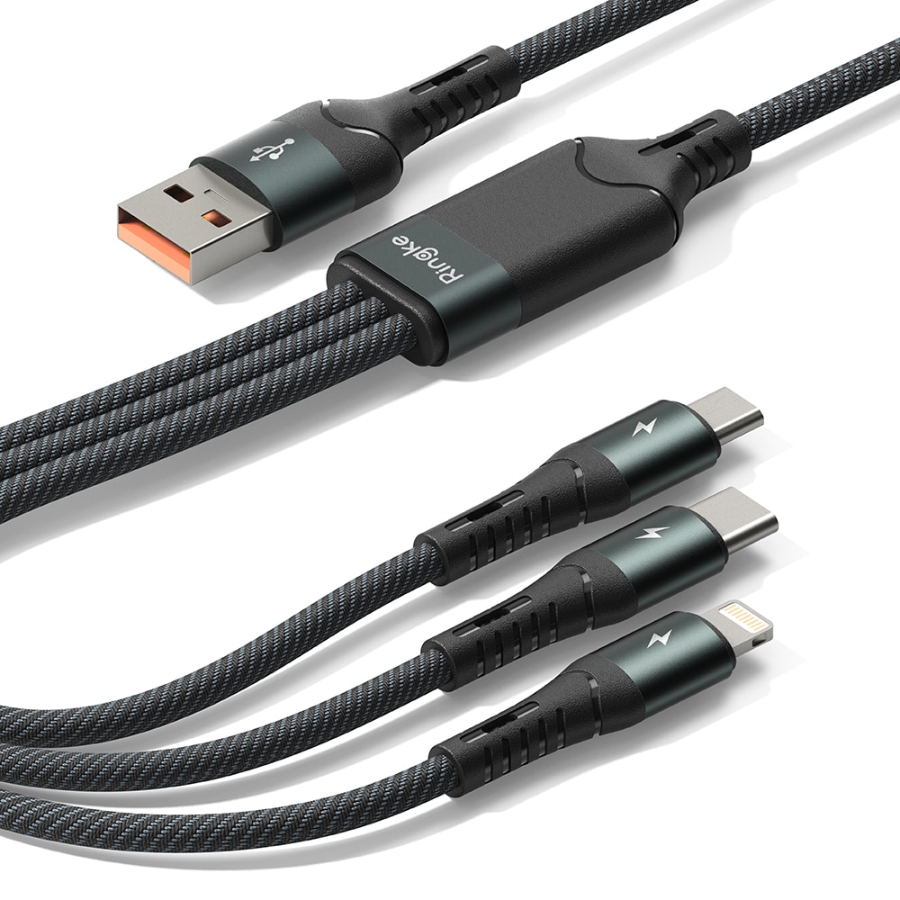 3-in-1 Fast Charging Multi Kabel, schwarz