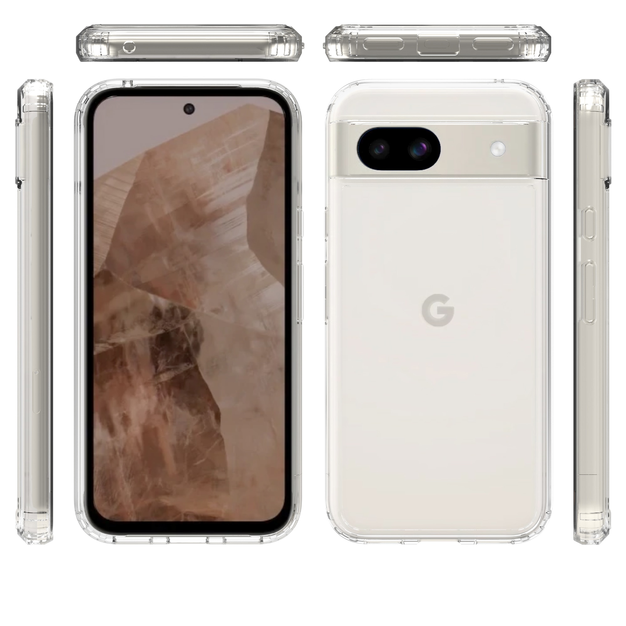 Google Pixel 8a Hybride Handyhülle Crystal Hybrid transparent