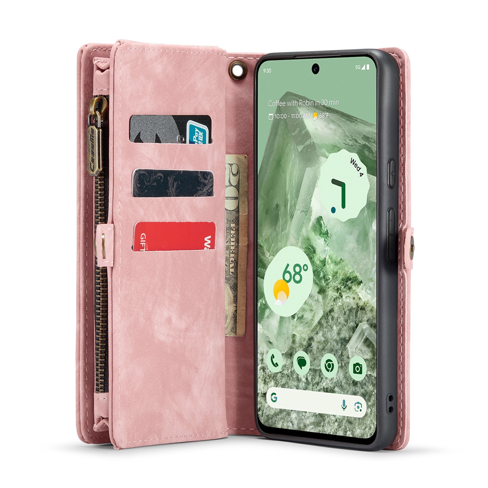 Multi-slot Portemonnaie-Hülle Google Pixel 8a rosa