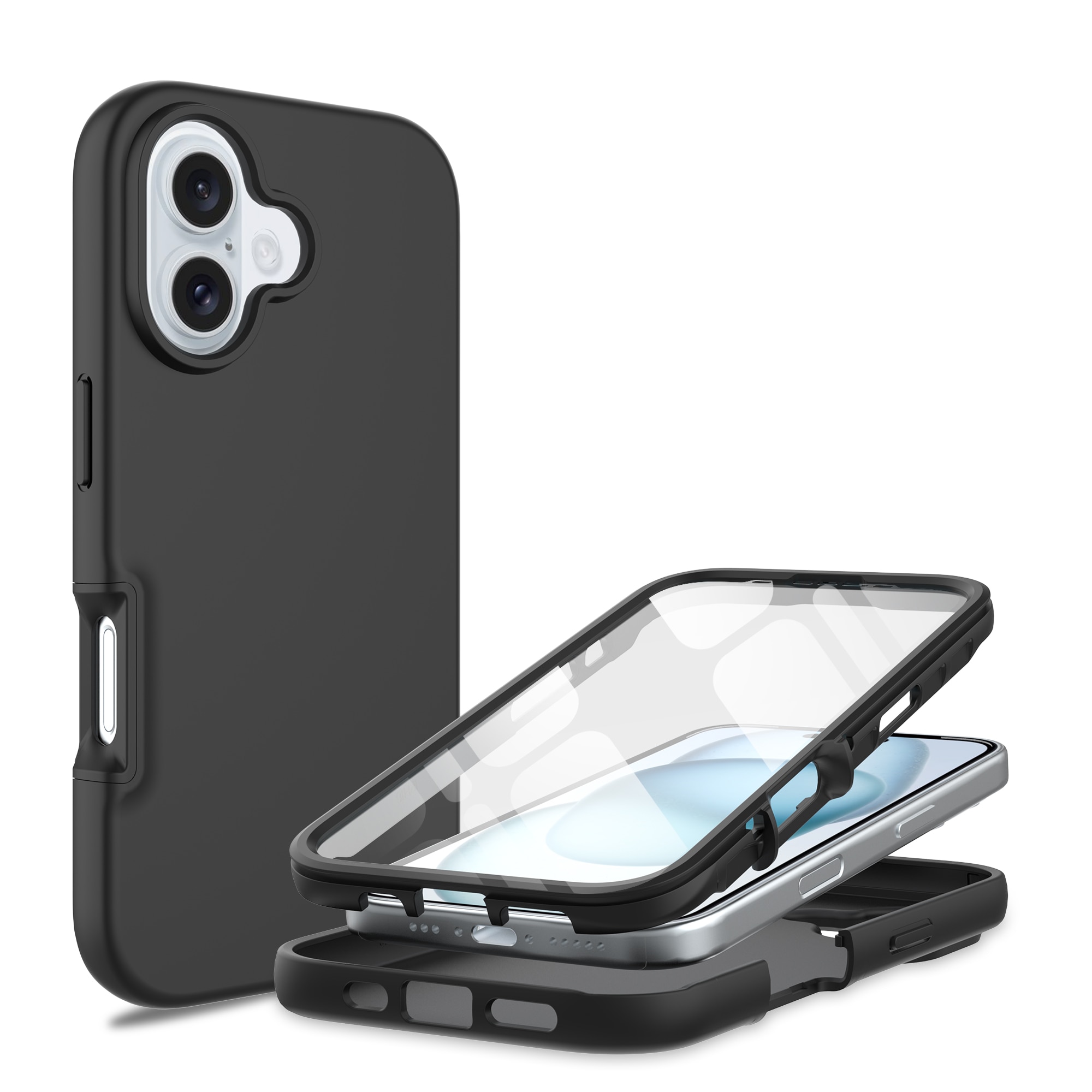 iPhone 16 Full Protection Case Schwarz