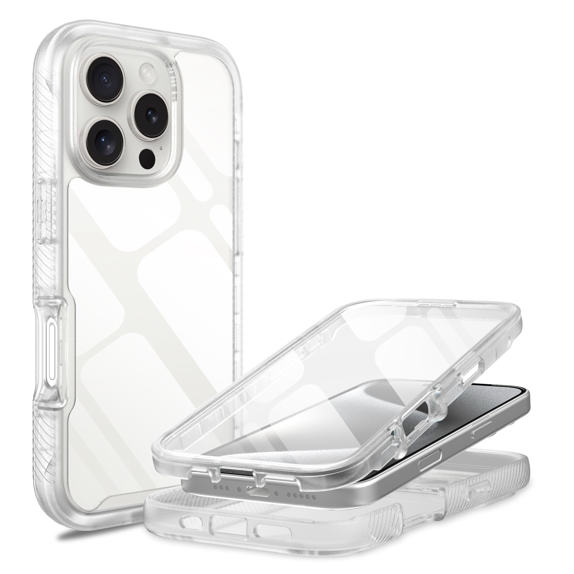 iPhone 16 Pro Max Full Protection Case Transparent