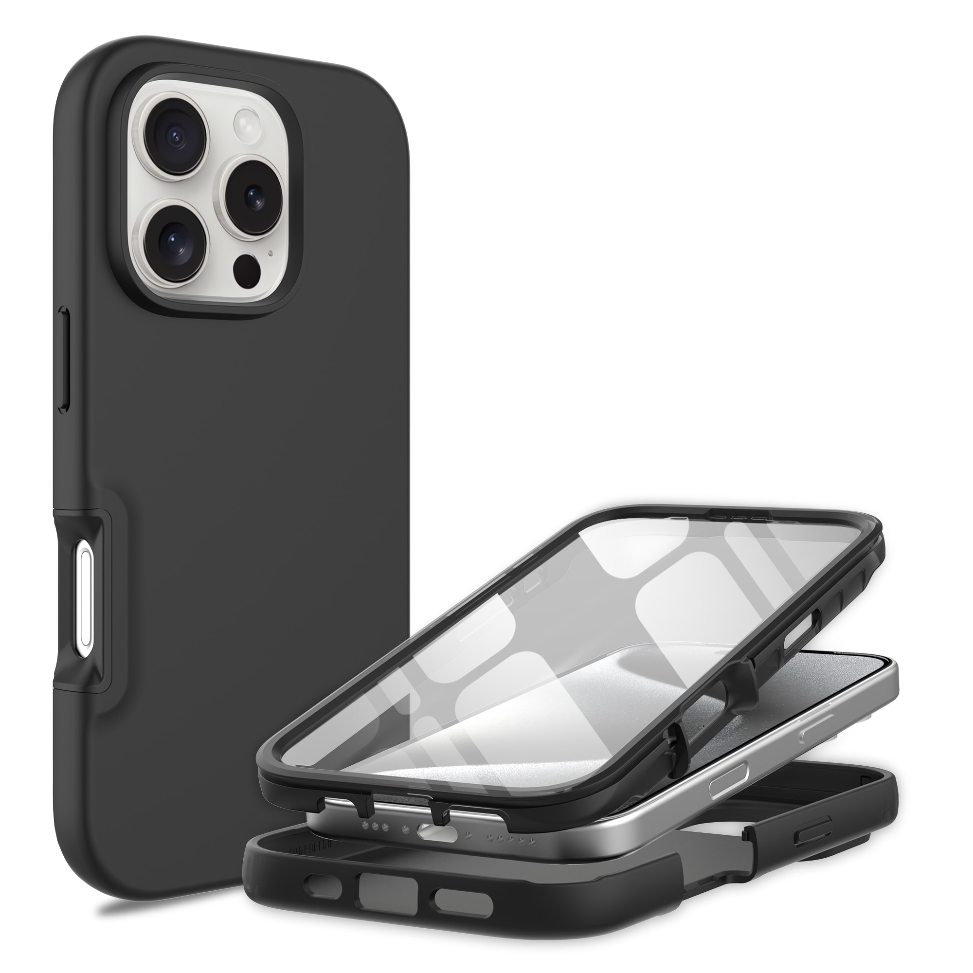 iPhone 16 Pro Max Full Protection Case schwarz