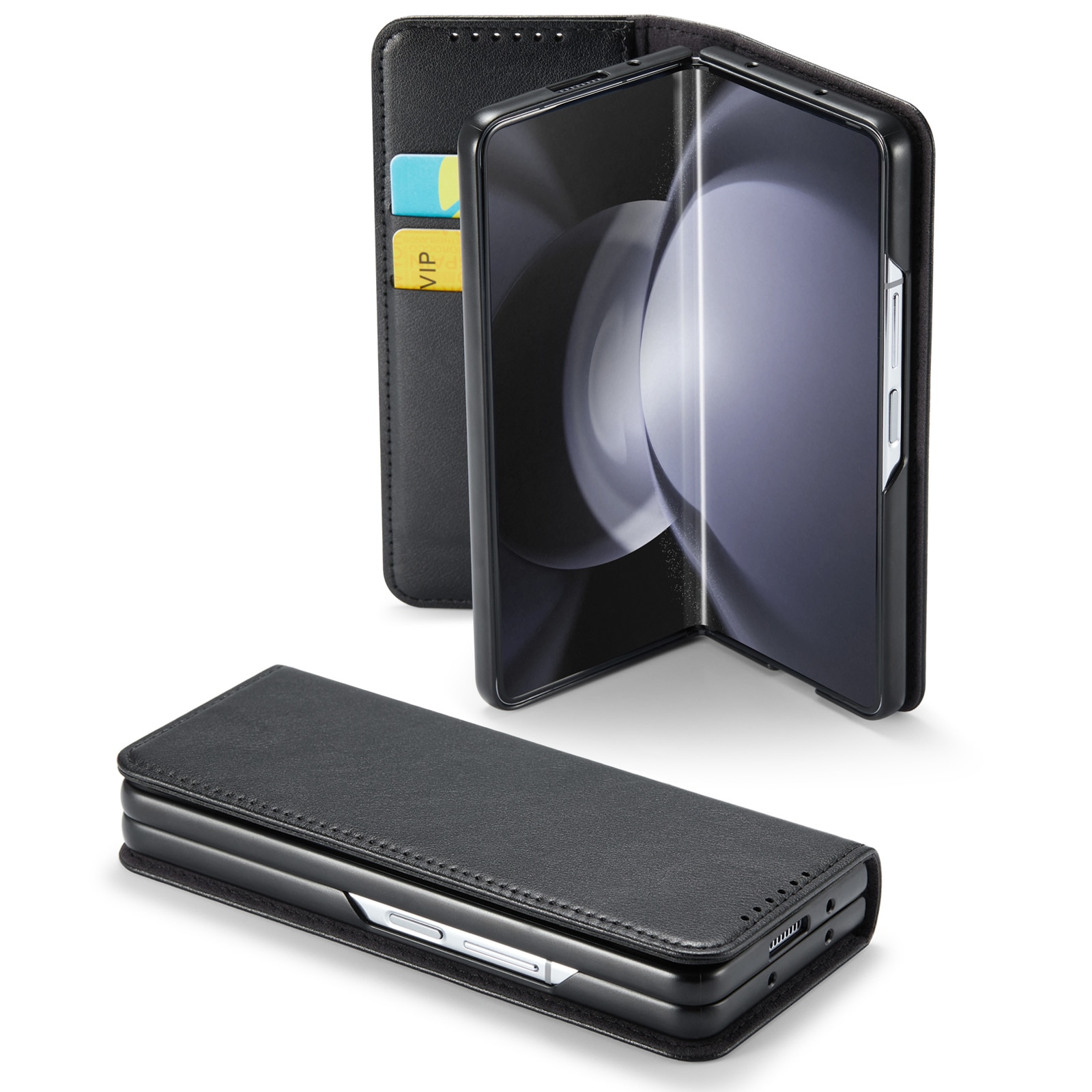 Samsung Galaxy Z Fold 6 Echtlederhülle, schwarz