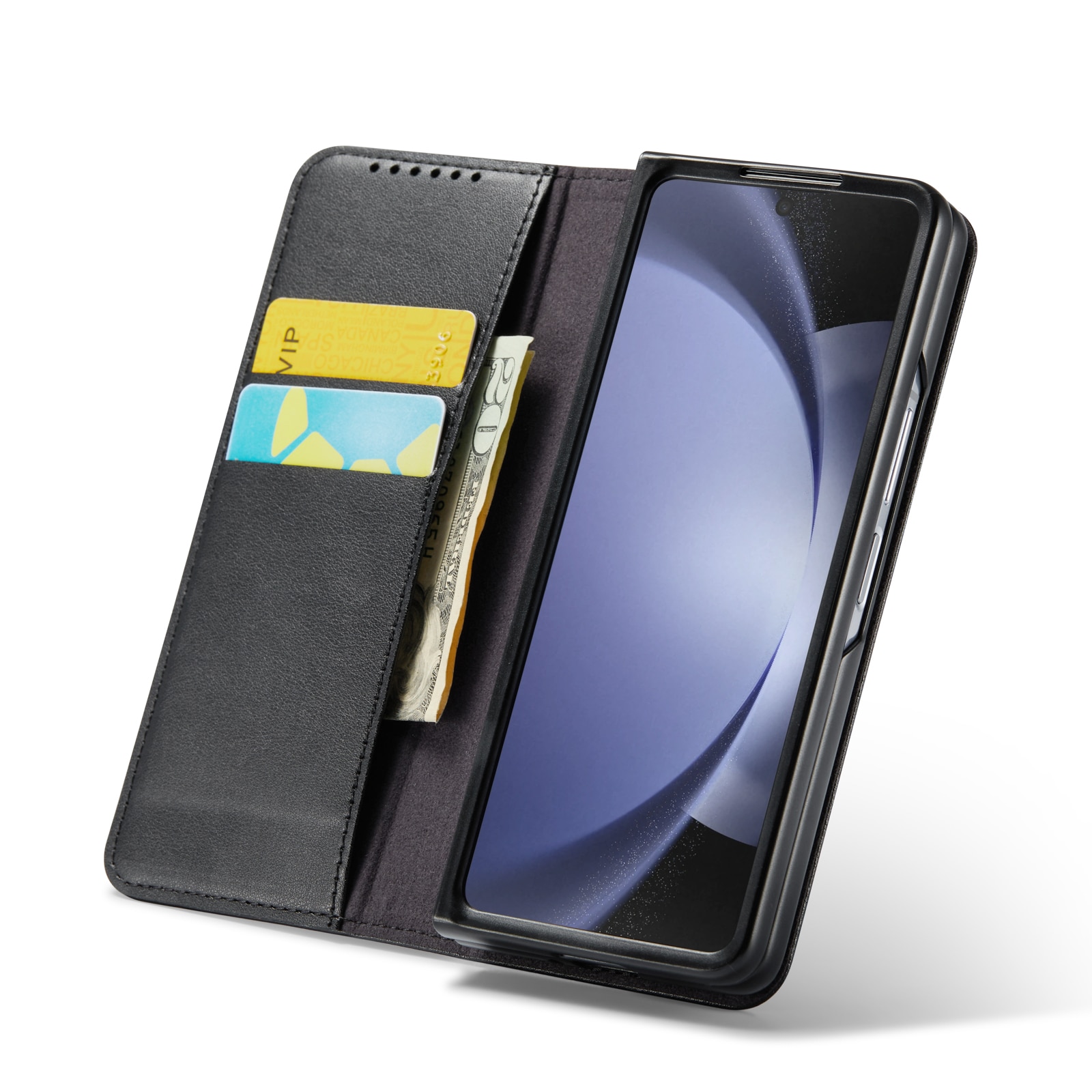 Samsung Galaxy Z Fold 6 Echtlederhülle, schwarz