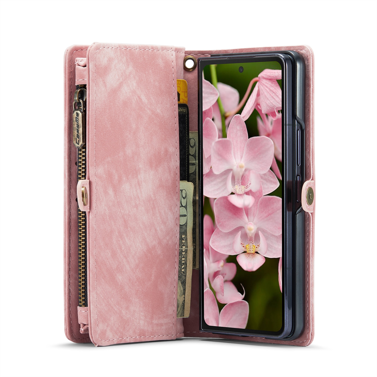 Multi-slot Portemonnaie-Hülle Samsung Galaxy Z Fold 6 rosa