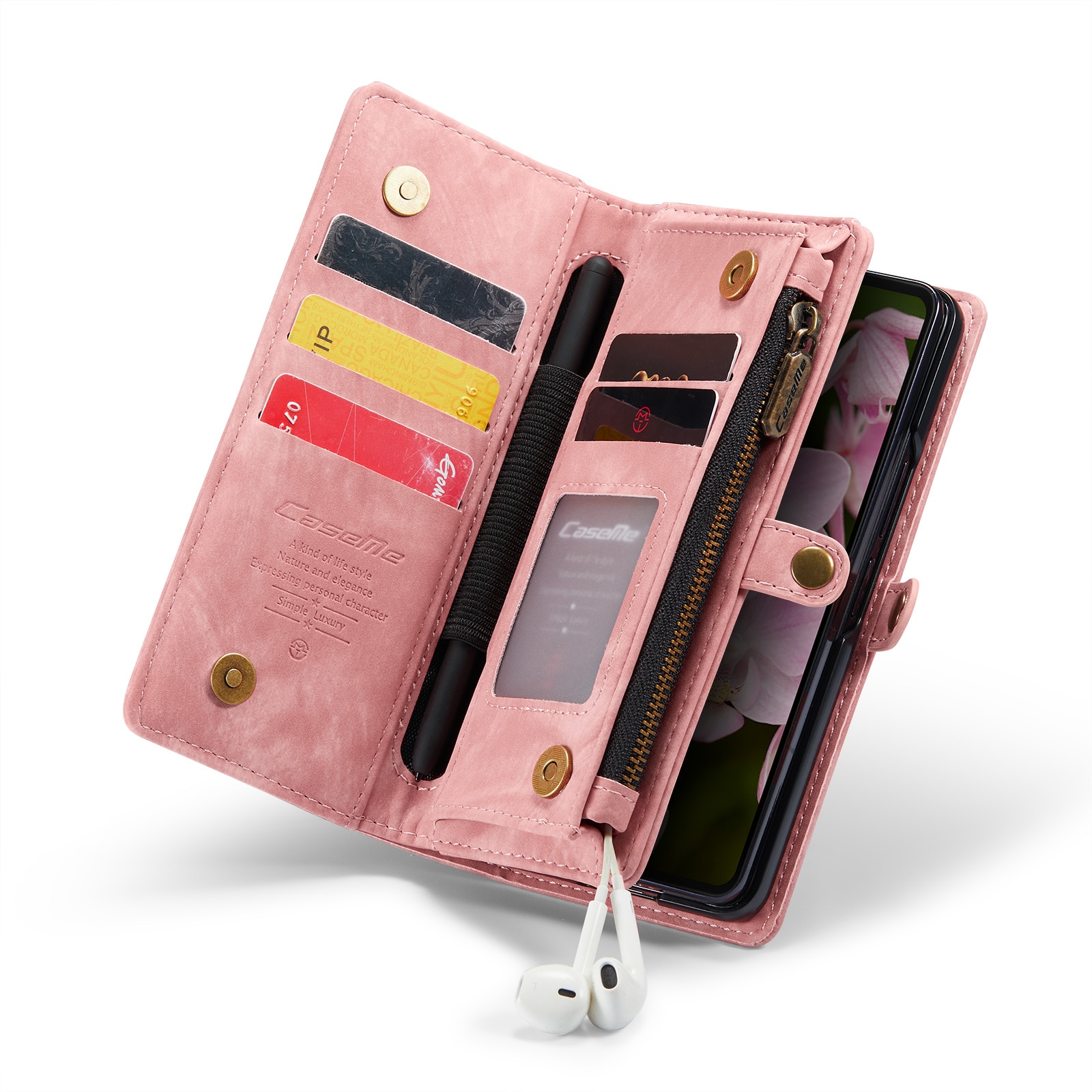 Multi-slot Portemonnaie-Hülle Samsung Galaxy Z Fold 6 rosa