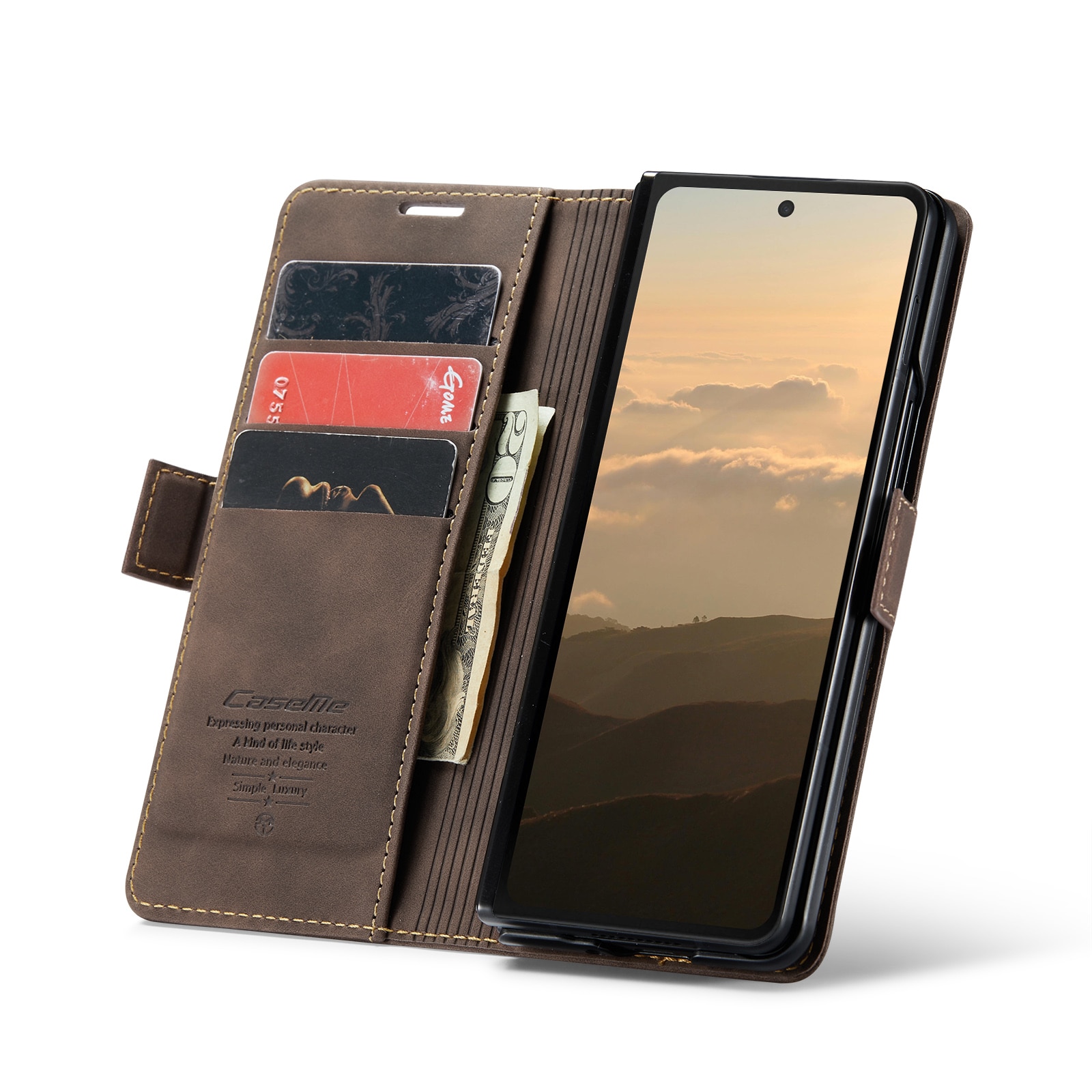 Slim Portemonnaie-Hülle Samsung Galaxy Z Fold 6 braun