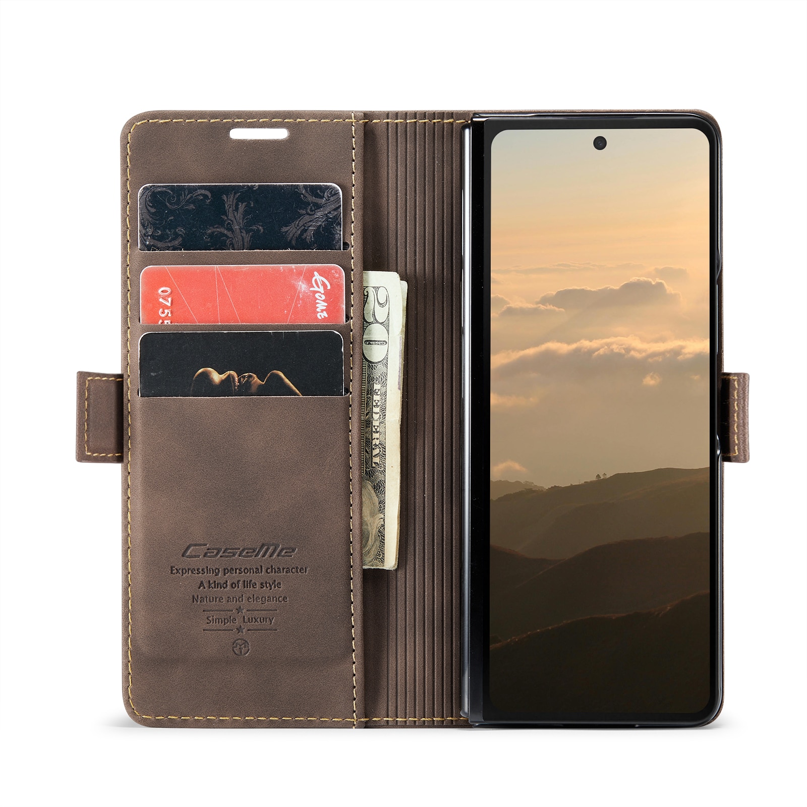 Slim Portemonnaie-Hülle Samsung Galaxy Z Fold 6 braun