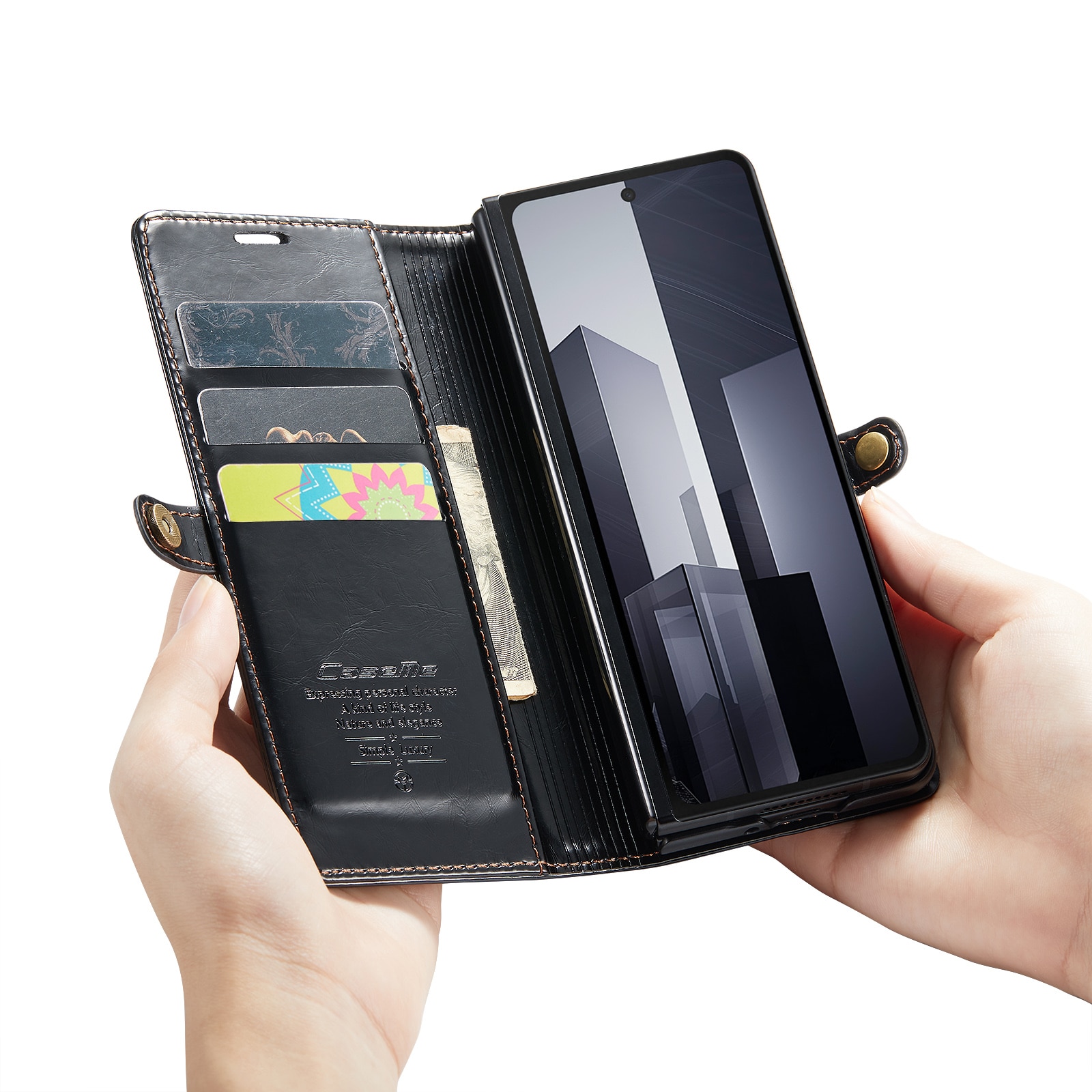 Lederhülle Samsung Galaxy Z Fold 6 schwarz