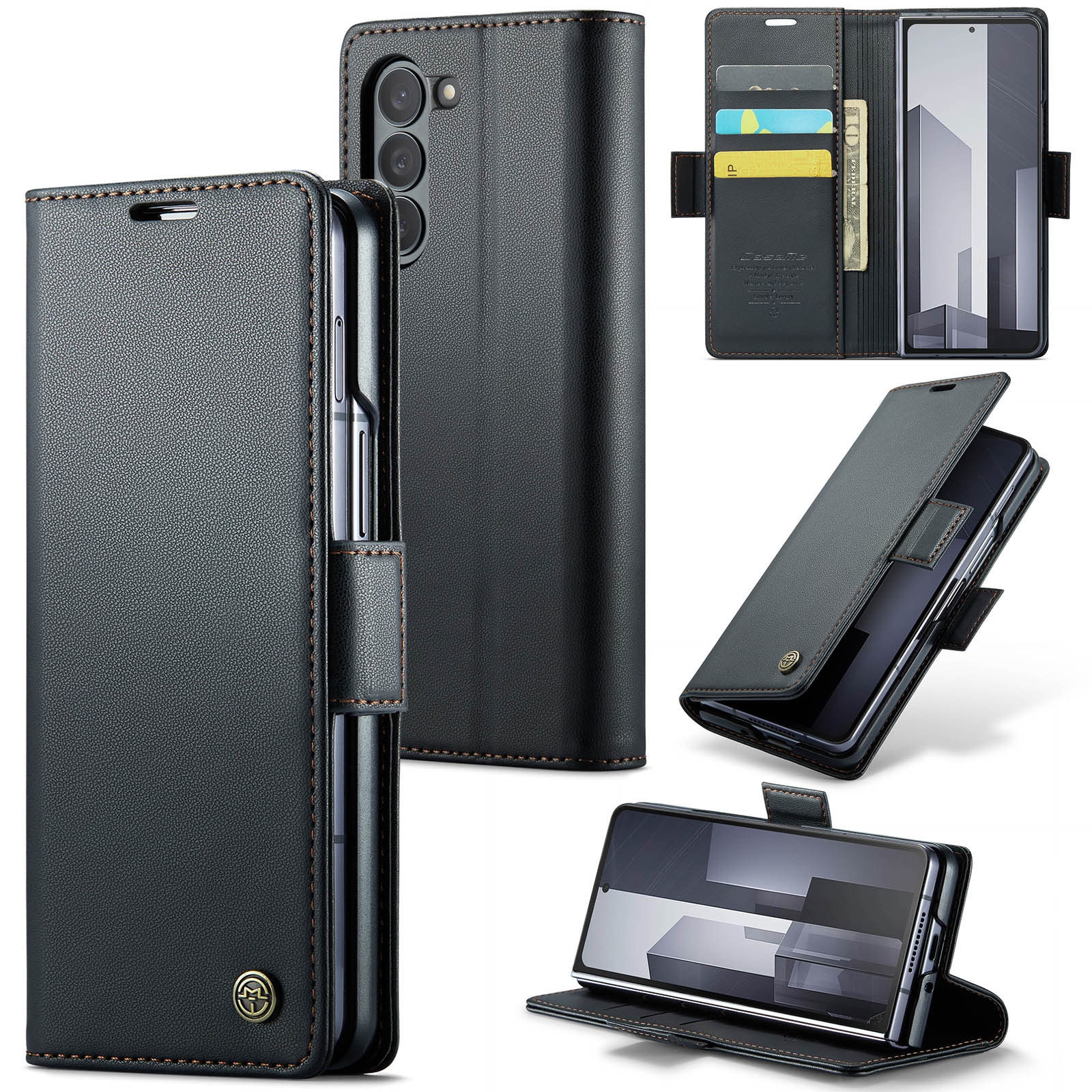 RFID-geschützte Slim Portemonnaie-Hülle Samsung Galaxy Z Fold 6 schwarz