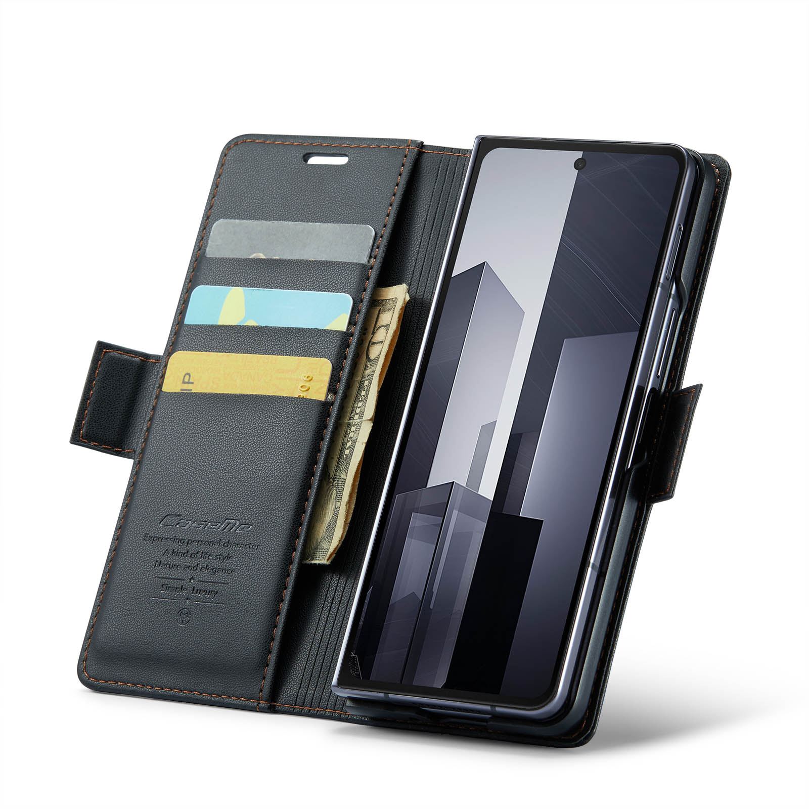 RFID-geschützte Slim Portemonnaie-Hülle Samsung Galaxy Z Fold 6 schwarz