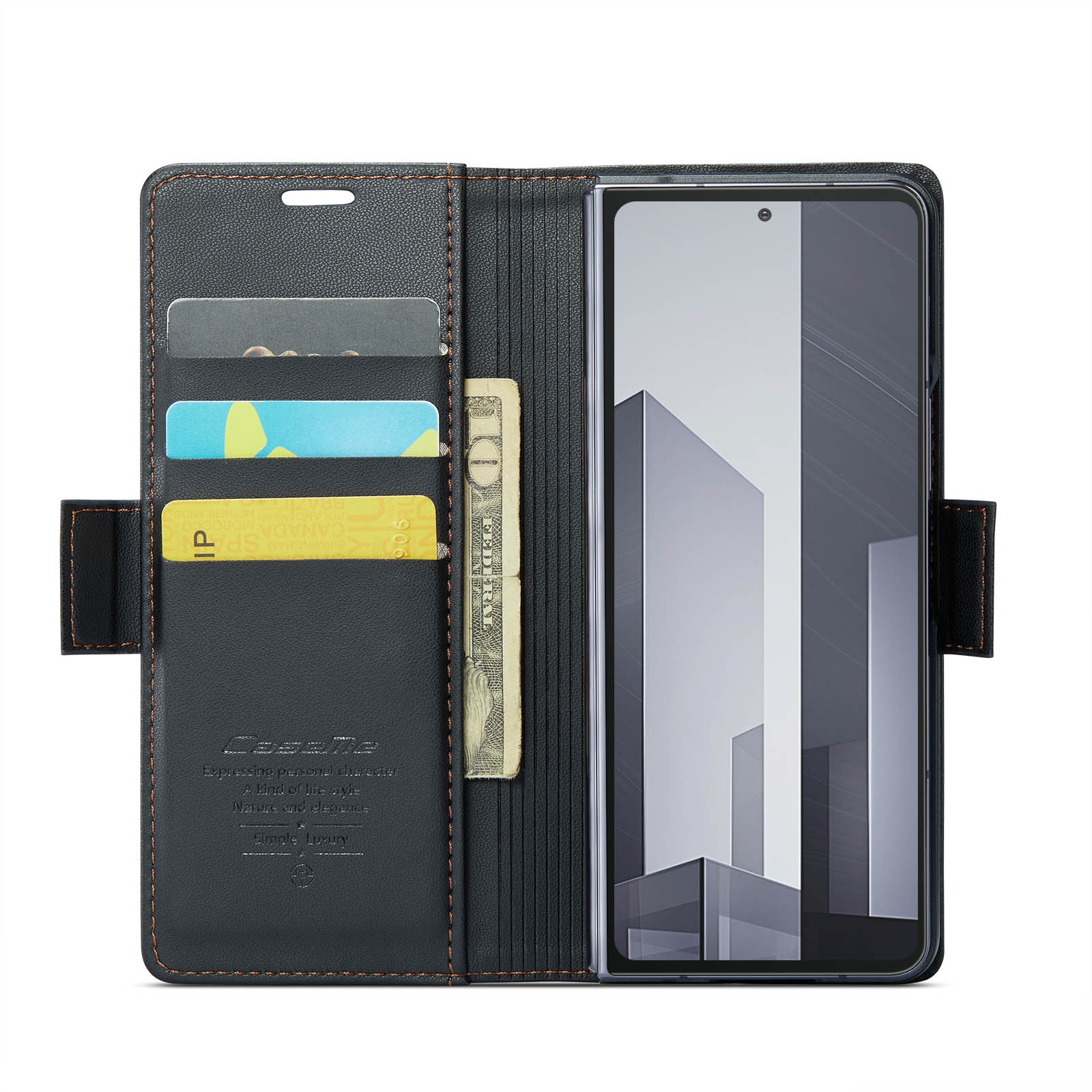 RFID-geschützte Slim Portemonnaie-Hülle Samsung Galaxy Z Fold 6 schwarz