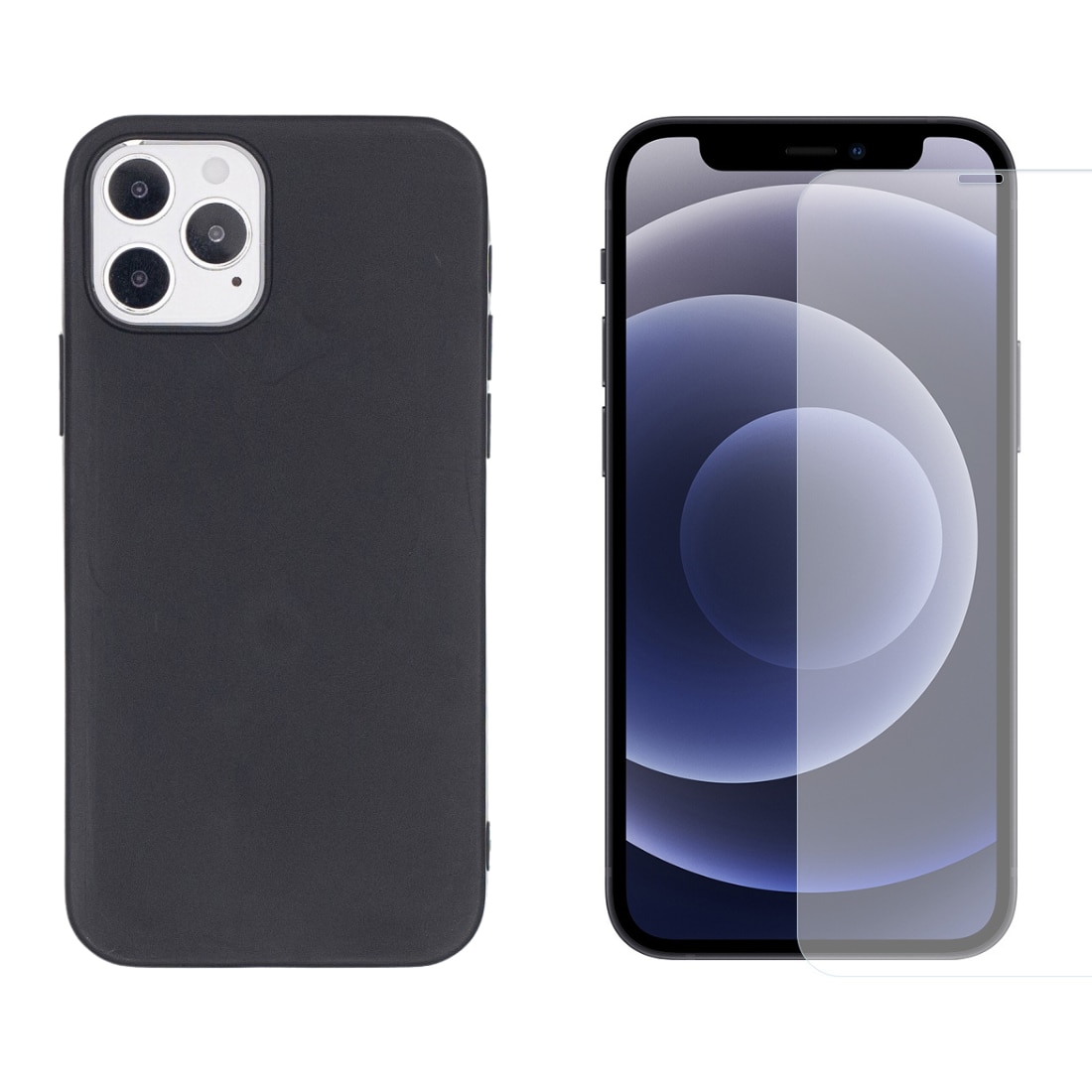 iPhone 12/12 Pro Kit mit TPU-Hülle und Displayschutz-Panzerglas