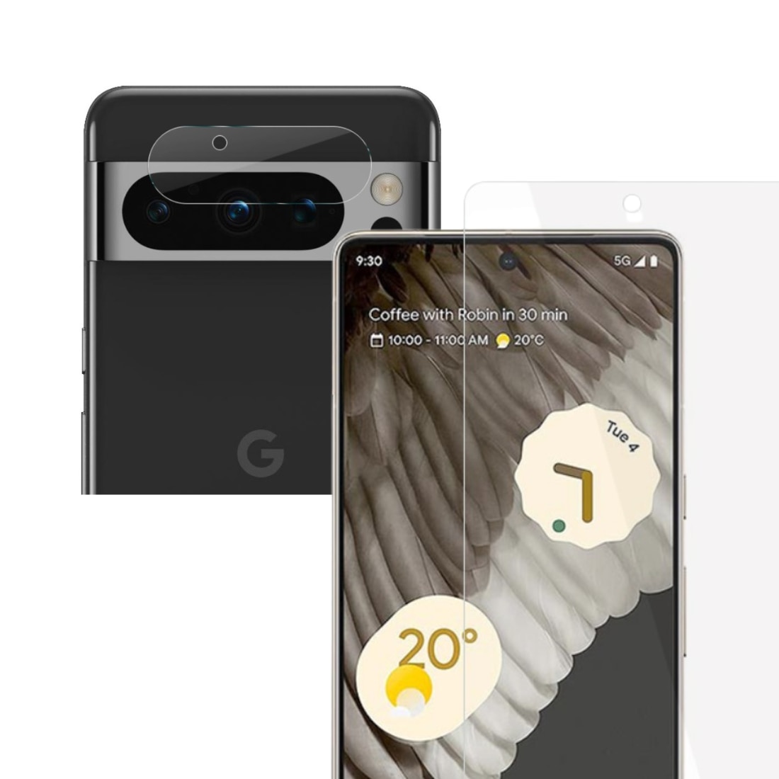 Google Pixel 8 Pro Kameraschutz und Displayschutz aus Panzerglas