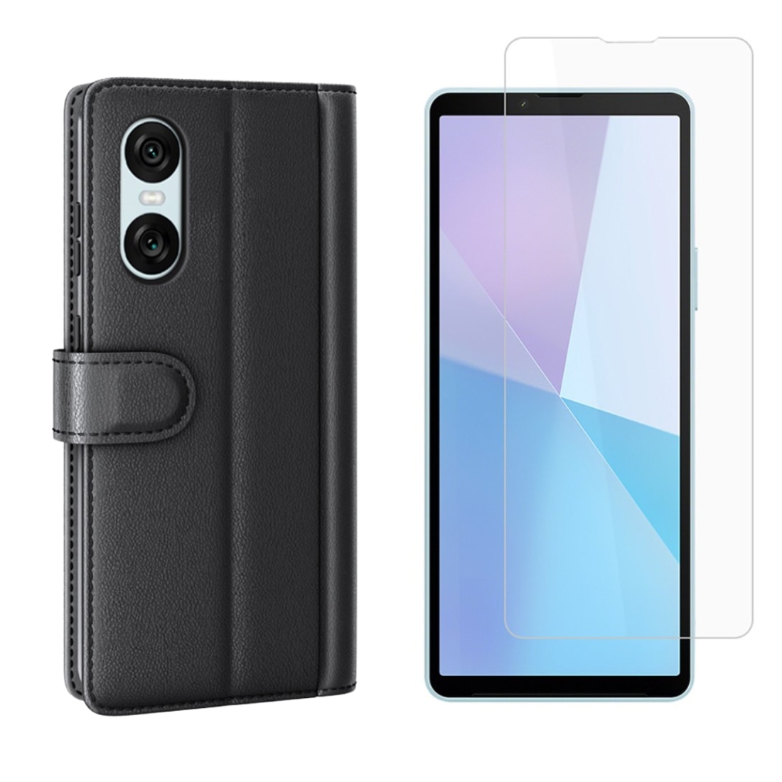 Sony Xperia 10 VI Kit mit Handytasche und Displayschutz-Panzerglas