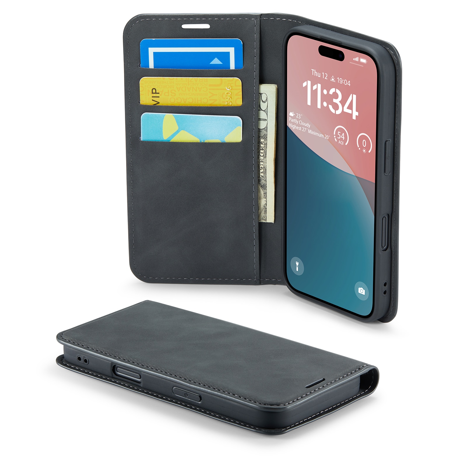 iPhone 16 Plus Slim Handytasche schwarz