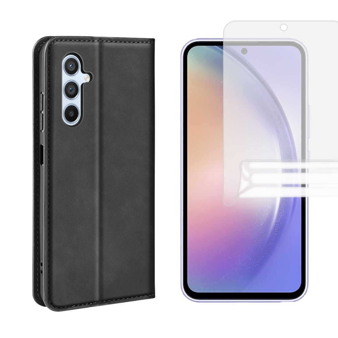 Samsung Galaxy A54 Kit mit Dünnes Handytasche und Displayschutz