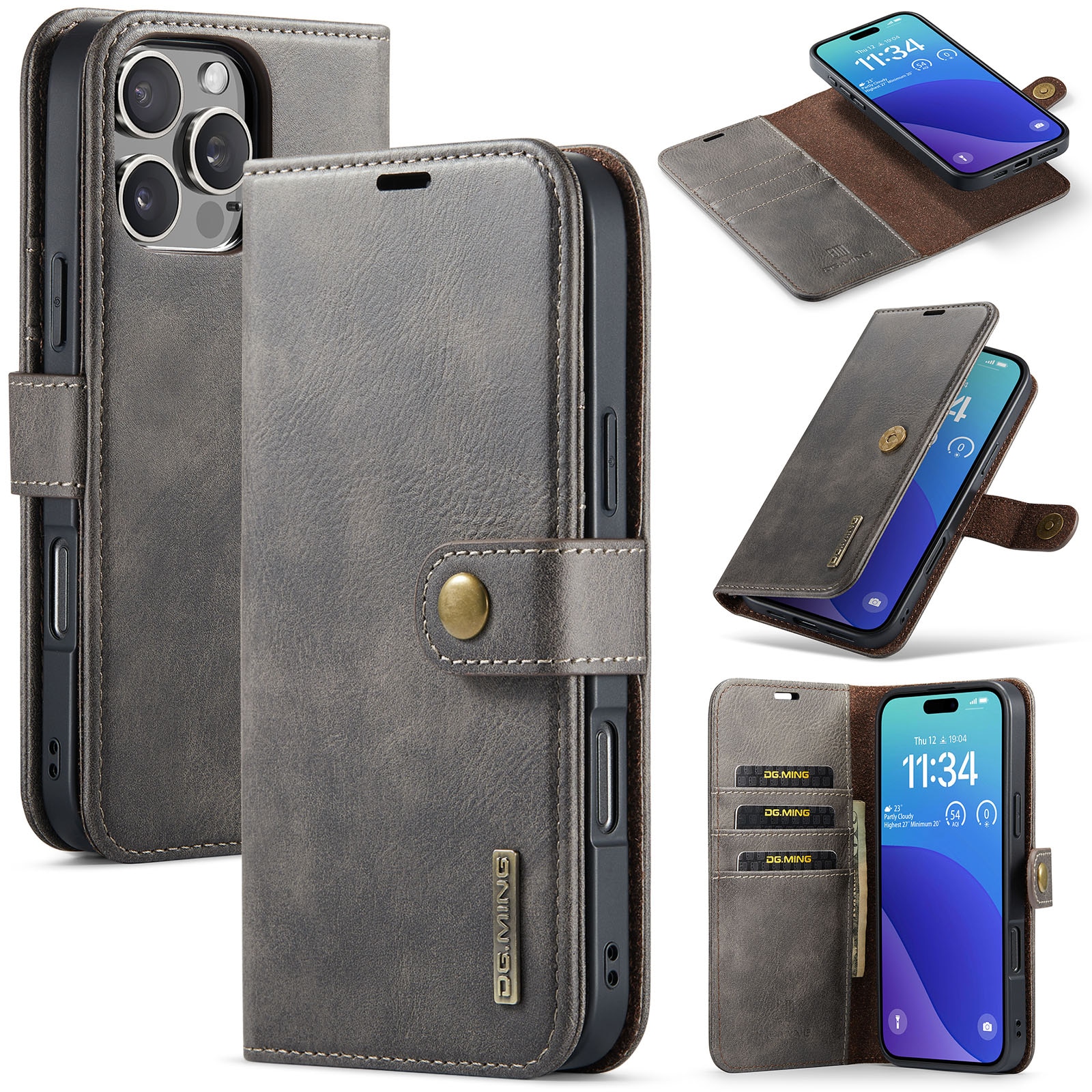 Handytasche Magnetische iPhone 16 Pro Brown