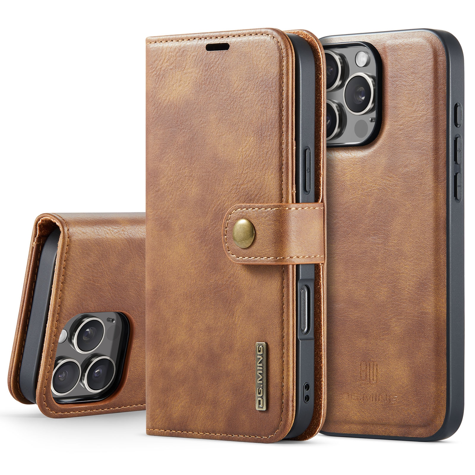 Handytasche Magnetische iPhone 16 Pro Cognac