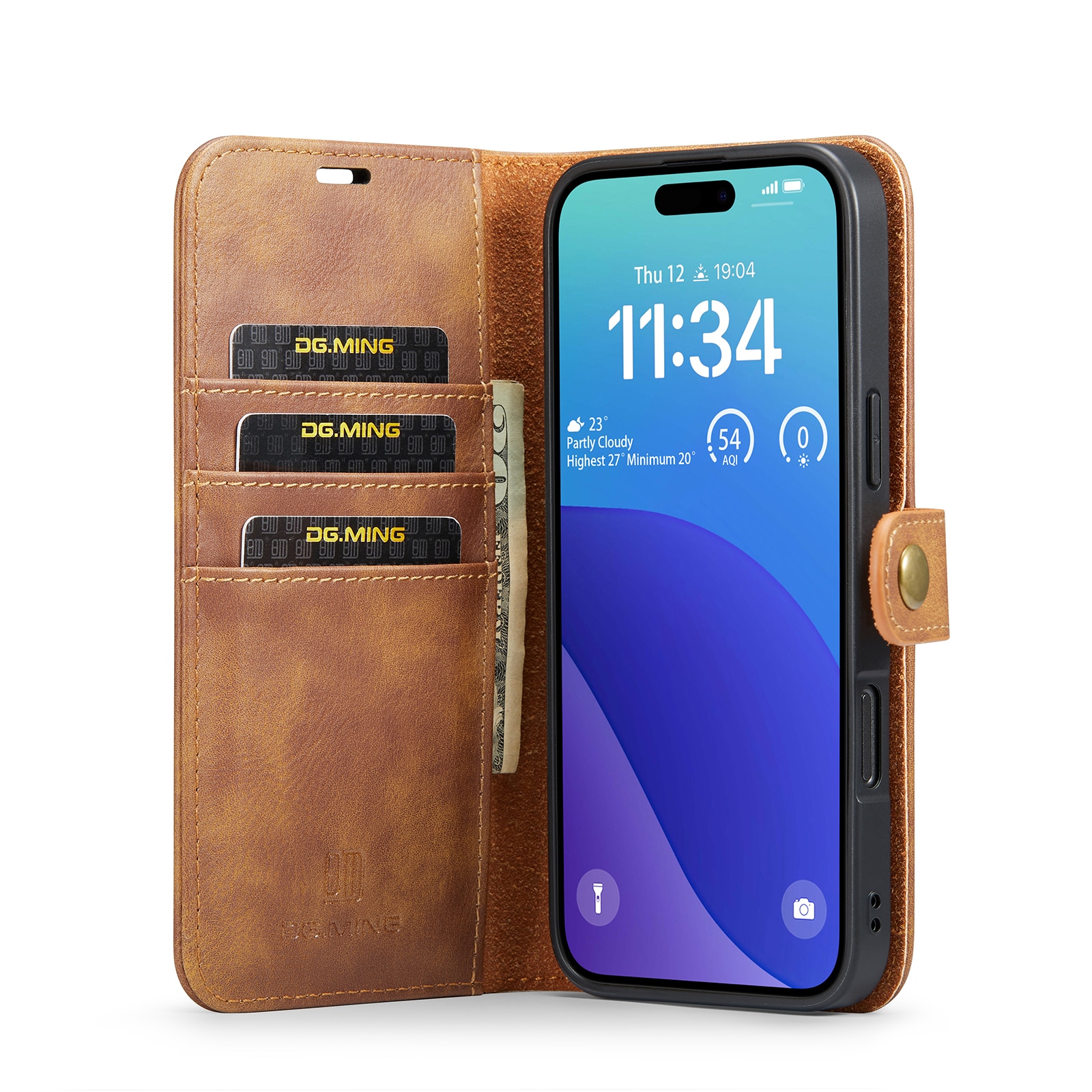 Handytasche Magnetische iPhone 16 Pro Max Cognac