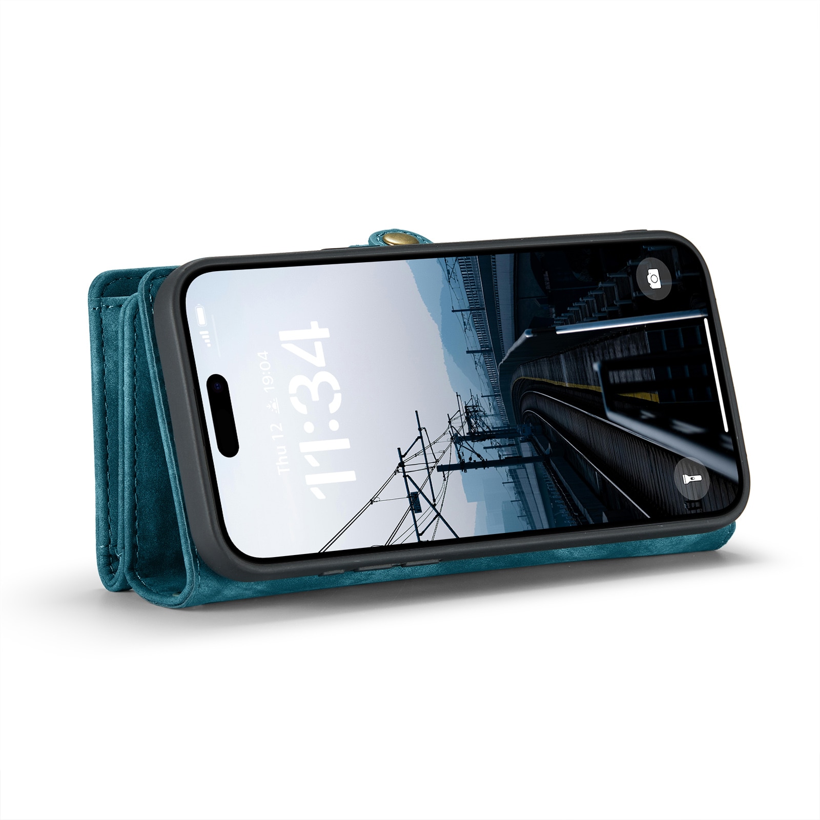 Multi-slot Portemonnaie-Hülle iPhone 16 blau