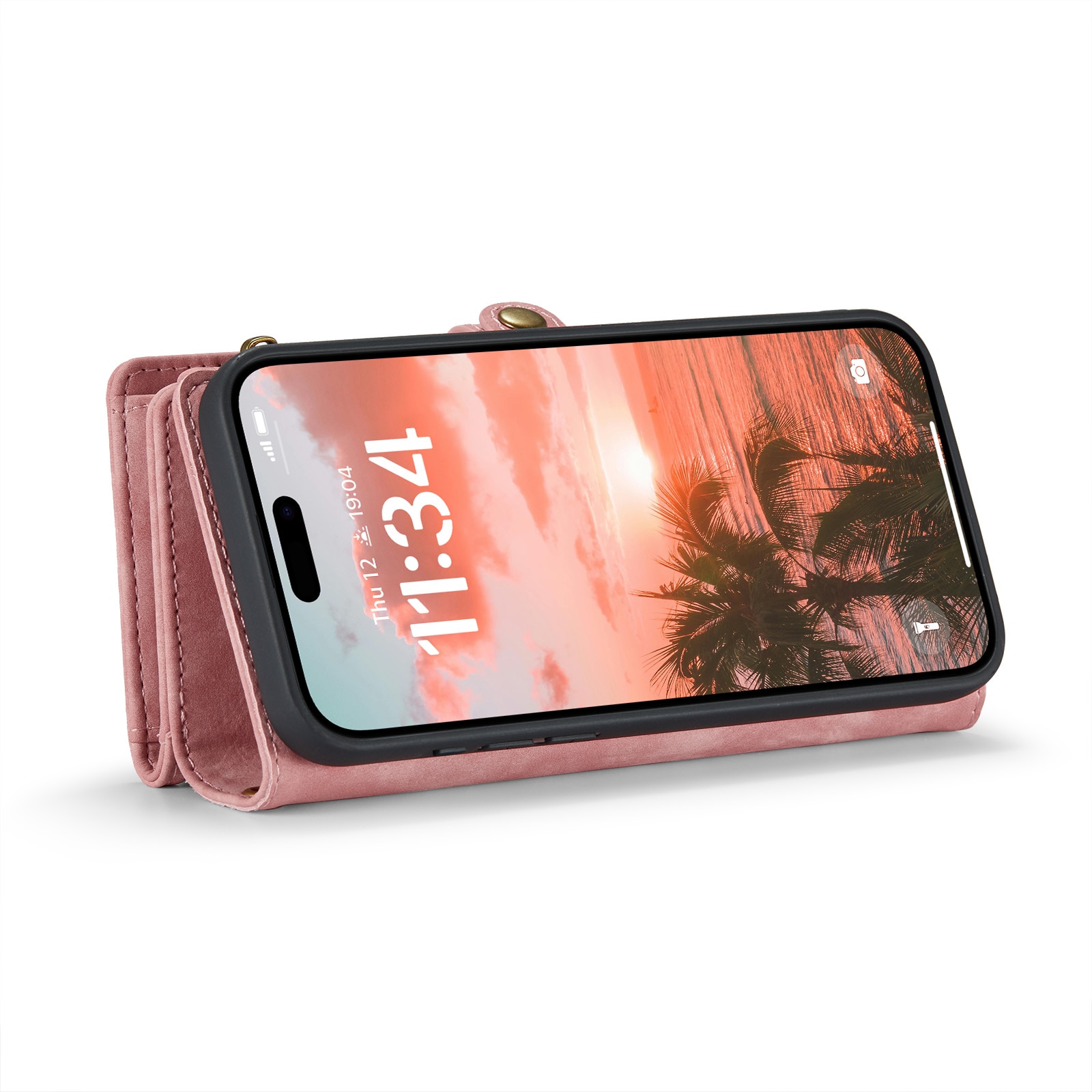 Multi-slot Portemonnaie-Hülle iPhone 16 Plus rosa