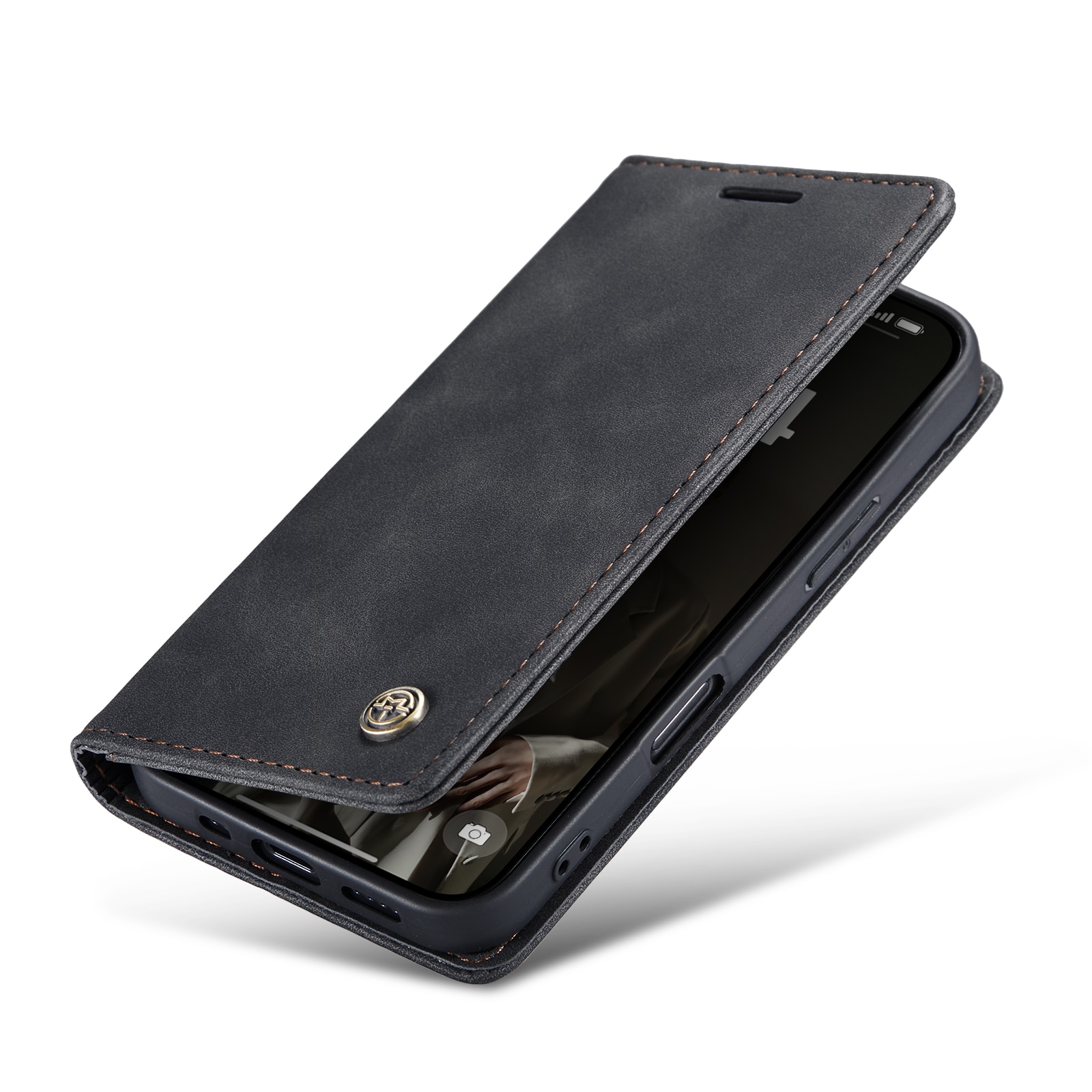 Slim Portemonnaie-Hülle iPhone 16 Plus Schwarz