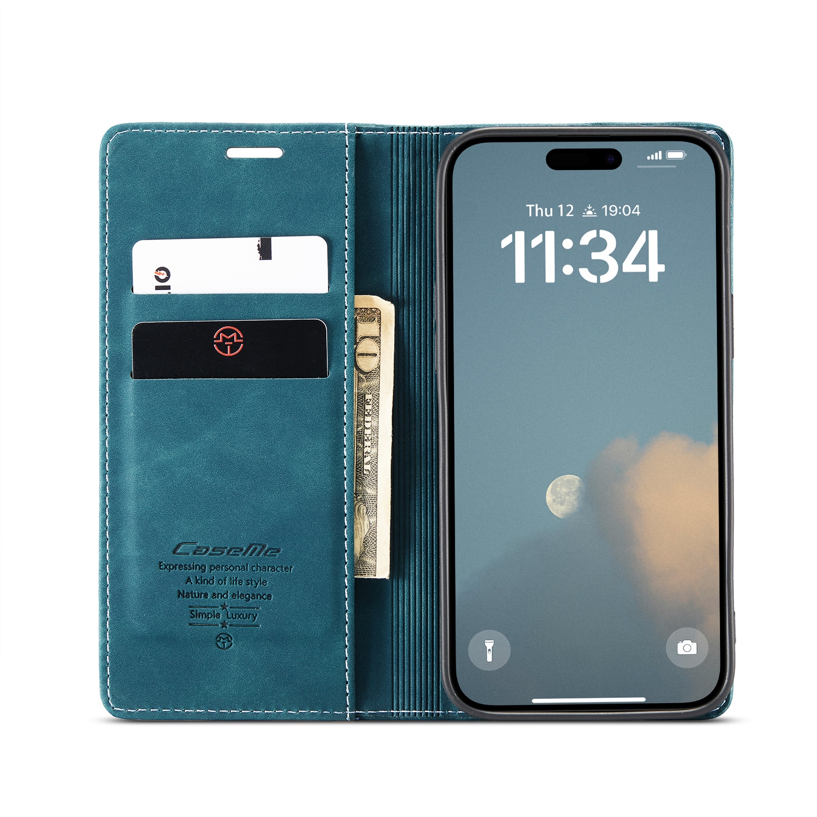 Slim Portemonnaie-Hülle iPhone 16 Blau