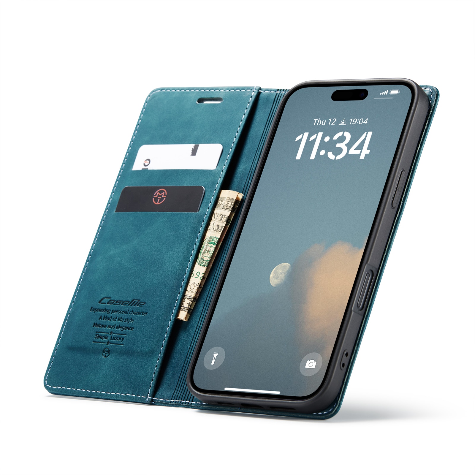 Slim Portemonnaie-Hülle iPhone 16 Plus Blau