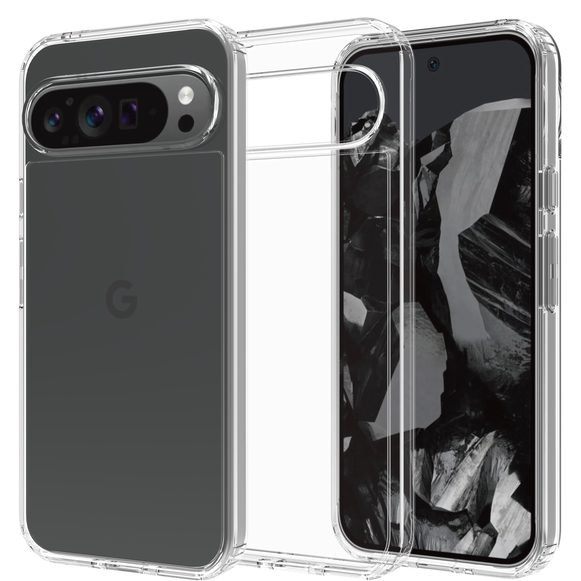 Google Pixel 9 Pro XL Hybride Handyhülle Crystal Hybrid durchsichtig