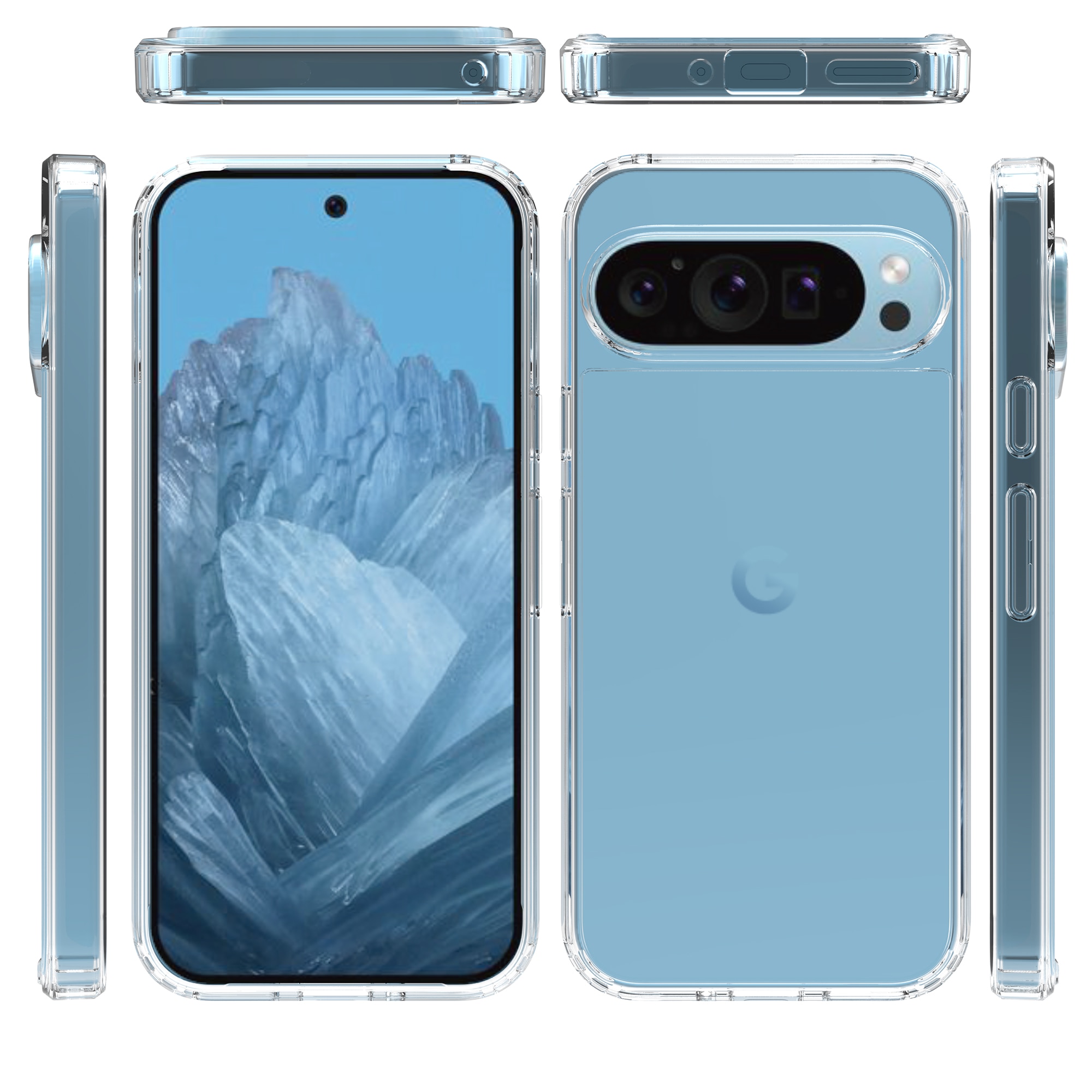 Google Pixel 9 Pro Hybride Handyhülle Crystal Hybrid durchsichtig