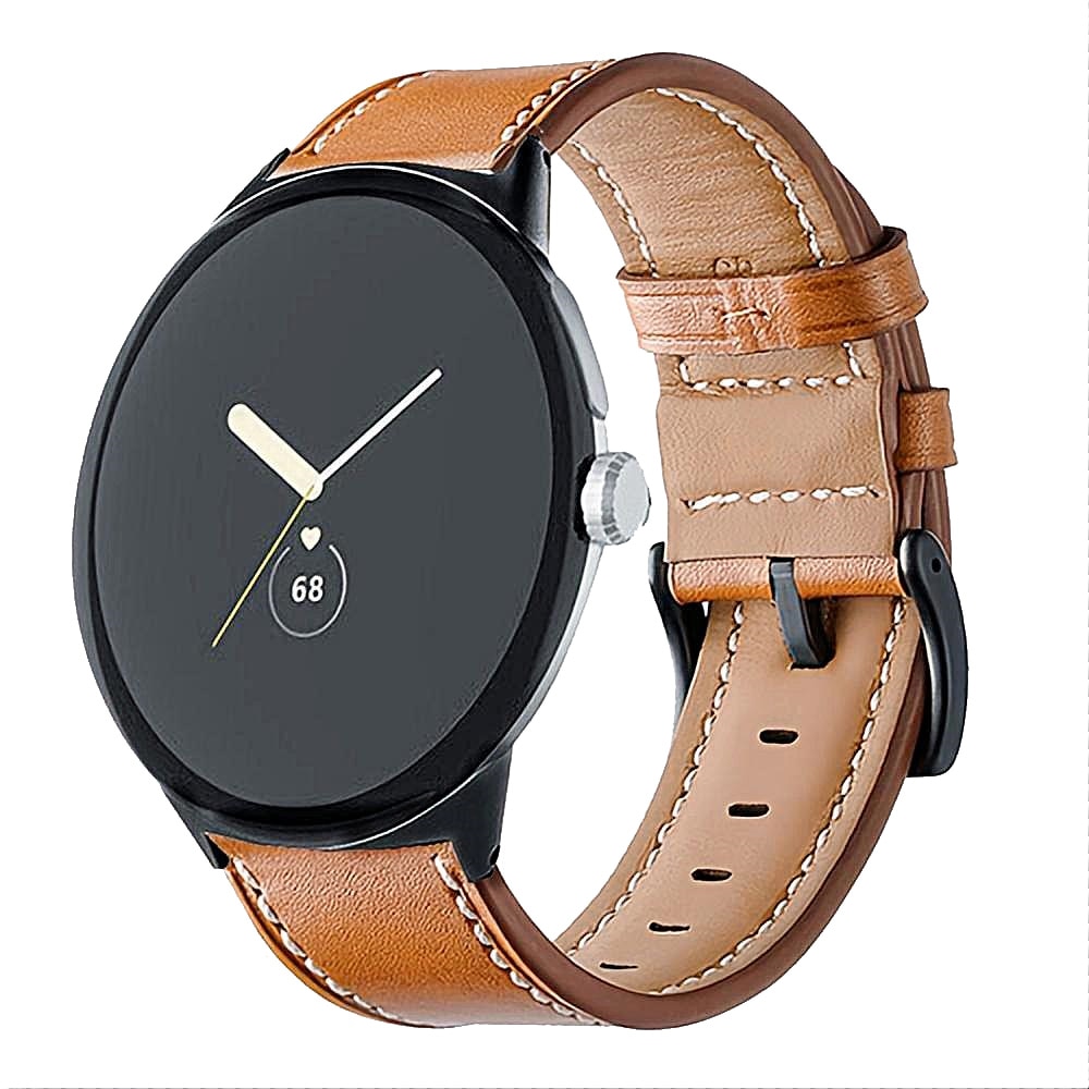 Google Pixel Watch 3 XL 45mm Lederarmband cognac