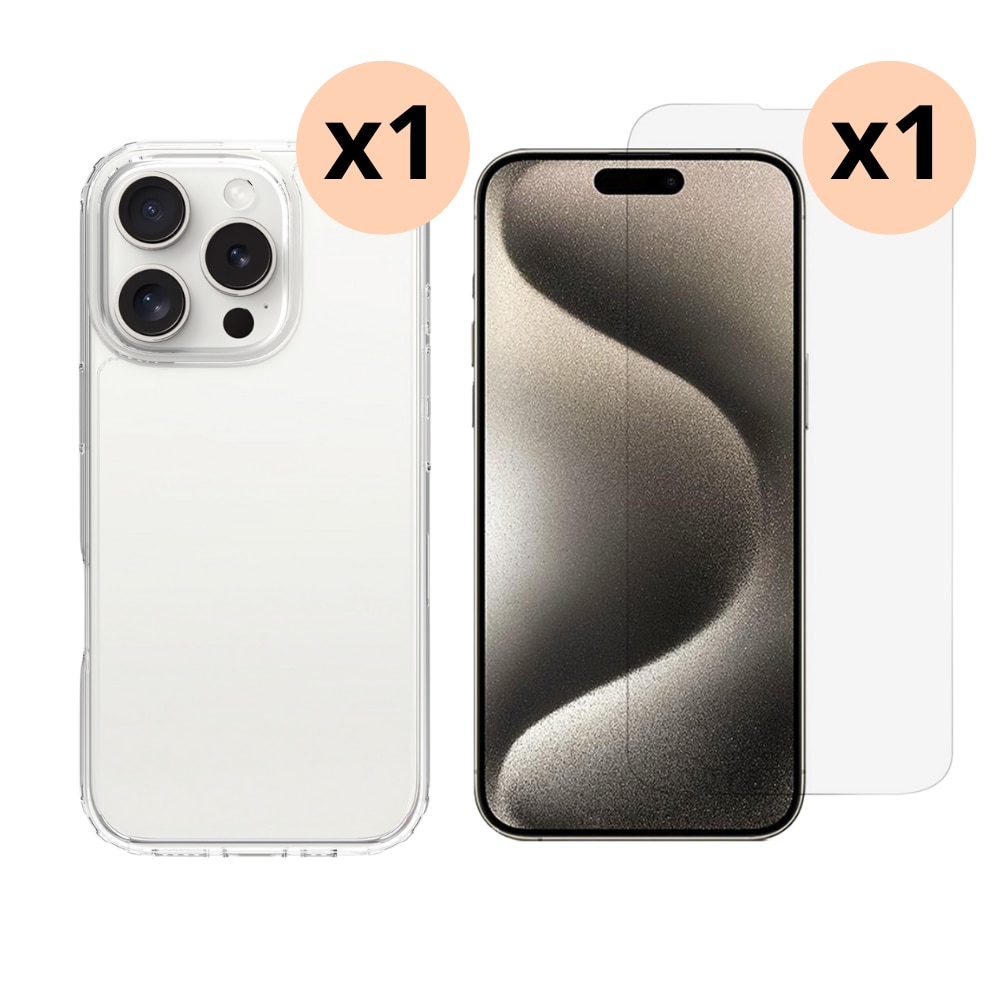 iPhone 16 Pro Max Kit mit Hülle und Displayschutz-Panzerglas