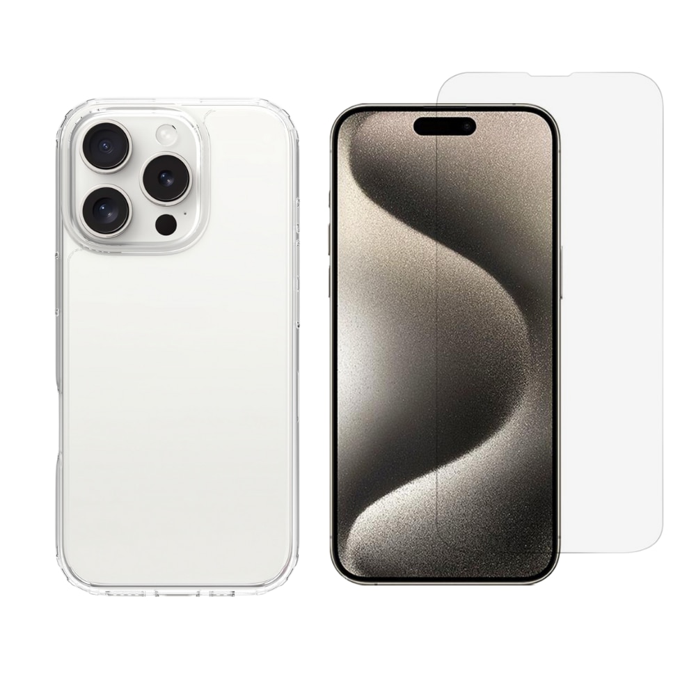 iPhone 16 Pro Kit mit Hülle und Displayschutz-Panzerglas